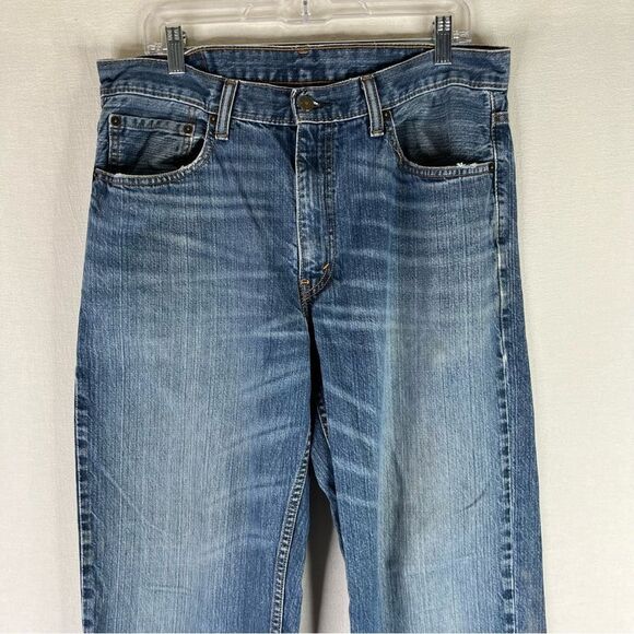 Levi's Jeans Mens Blue Denim 550 Relaxed Fit Straight Leg 5 Pockets Cotton 34x34 - Picture 3 of 16